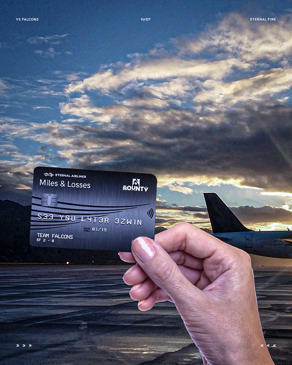 Aren't you tired of flying? 

Don't forget to collect MILES next time. <a href="/FalconsEsport/">Falcons Esports</a> 🛫