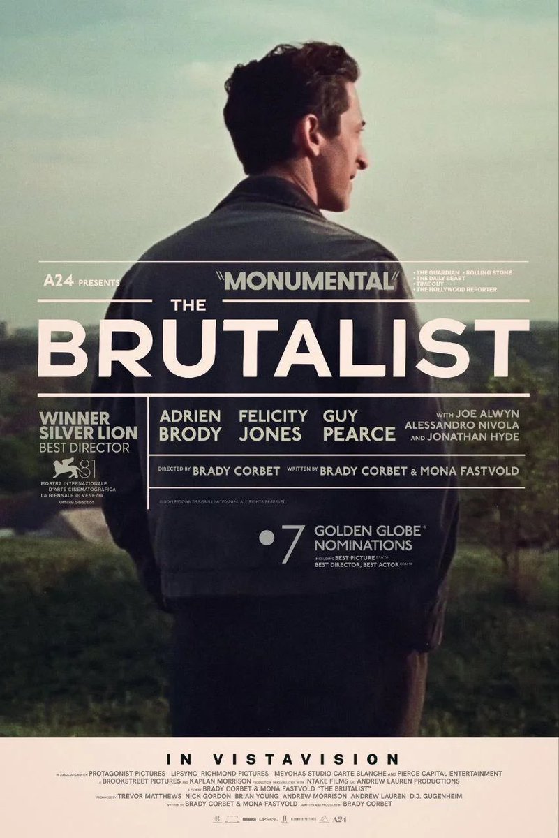 Roybattyforever's tweet photo. No sé muy bien qué decir sobre “The brutalist”. Estoy sin palabras.

Ya elaboraré, pero de momento me parece lo más trascendental que he visto de 2024, y seguramente del siglo.

10/10. https://t.co/5i0wLcoqNT