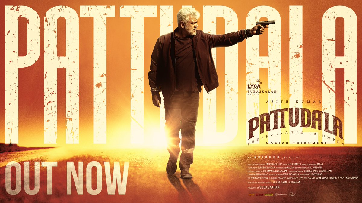 DoneChannel1's tweet image. Efforts Never Fail! ⚡️ A single from PATTUDALA 🔥 is OUT NOW. Turn up the volume. 🔊

🔗 youtu.be/Bn41u7qklvc

Vocals 🎙️ #SaatvikGRao
Lyricist 🖋️ #KrishnaKanth #AmoghBalaji
Rap 🎤 #AmoghBalaji️

FEB 6th 🗓️ in Cinemas Worldwide 📽️✨
#Vidaamuyarchi #Pattudala #EffortsNeverFail