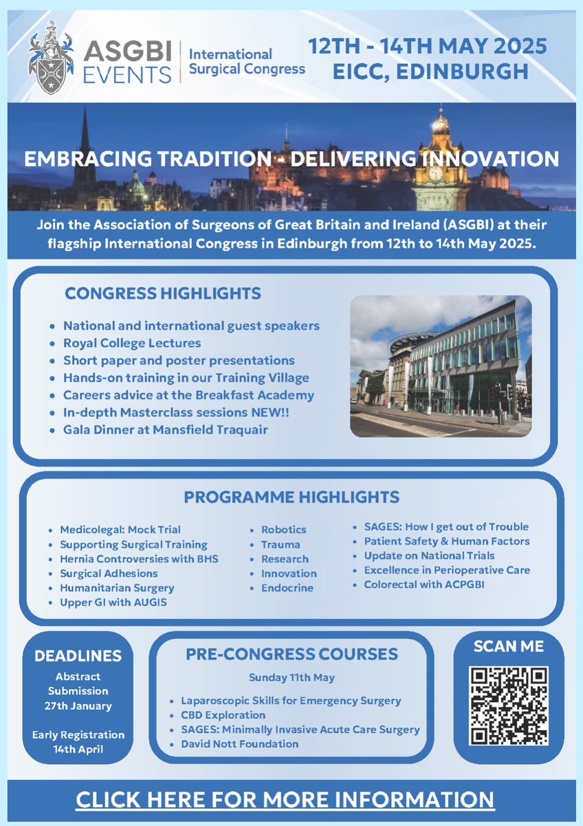 ASGBI International Congress Edinburgh- abstract submission is approaching! Get your abstracts in before 27th January <a href="/asgbi/">ASGBI</a>