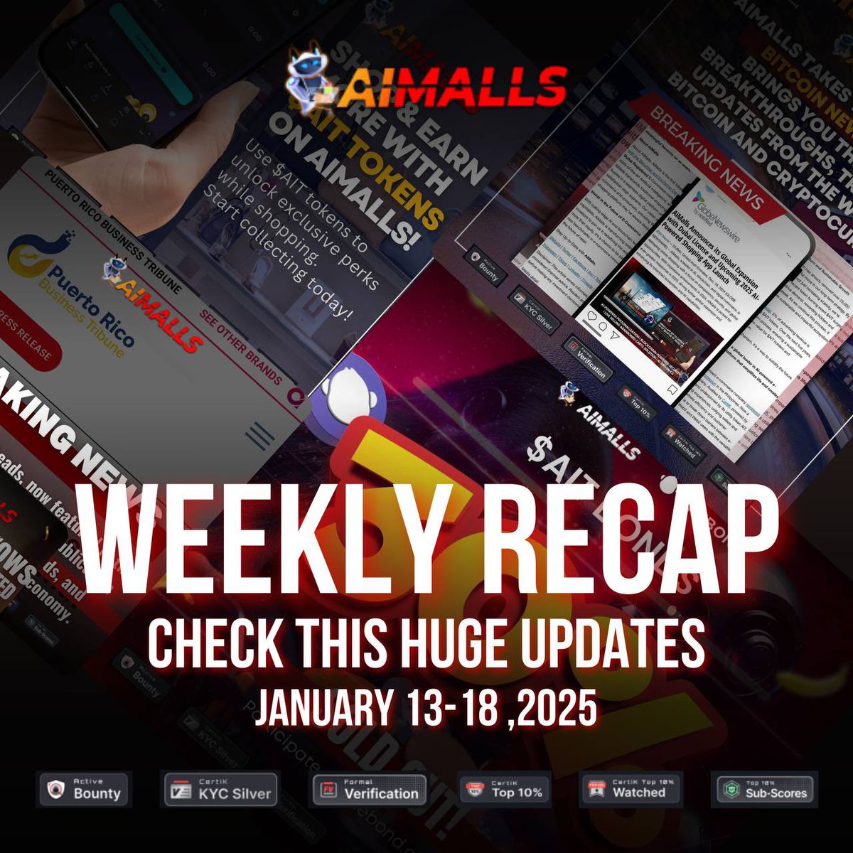 ai_malls's tweet photo. 📈#Weekly Recap: Exciting Breakthroughs for AiMalls! 🚀

🔥A week of innovation and progress💡

1️⃣🚀After World Cryptocurrency News, It's Now Macao Business Journal, Proud to be featured in this renowned publication
2️⃣💪YOU WANT MORE? Nothing’s Gonna Stop Us! #AiMalls takes the Spotlight in Bitcoin News Today!
3️⃣💰AiMalls $AIT Bonds Update! 
4️⃣🚀Shop & Earn More with $AIT Tokens on #AiMalls! 
5️⃣🔥#AiMalls $AIT: The UNSTOPPABLE! #AiMalls is turning heads, now featured in the Puerto Rico Business Tribune.
6️⃣💰$AIT Bonds - 30% Sold Out! 

#AiMalls #AIT #AI #WeeklyRoundup #Sellers #EcommerceInnovation #AIT #NextGenRetail #StoreApp #ShoppingApp #Blockchain $AIT💰