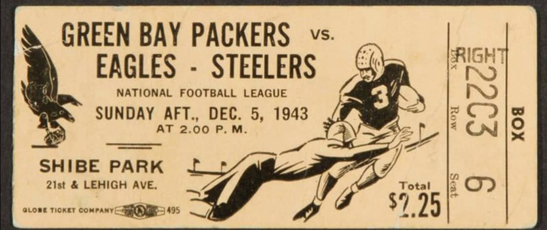 $2.25 ONLY get-in price at Shibe Park, helluva deal even in 1943 🤣😤#Eagles #FlyEaglesFly