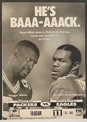 1994 Eagles-Packers advertisement, Reggie Whites return to Philly on Fox… #FlyEaglesFly