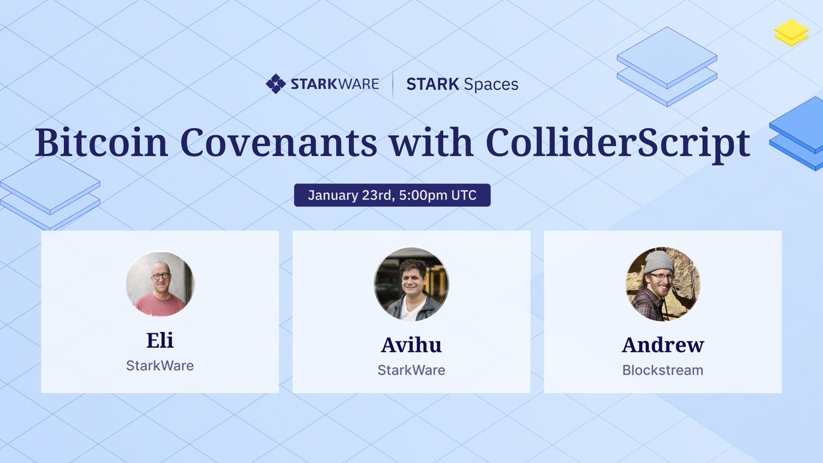 Bitcoin is the first and largest cryptocurrency, known for its resistance to change. But did you know covenants can already be enforced today—at a cost? 🤔

Join <a href="/EliBenSasson/">Eli Ben-Sasson | Starknet.io</a> and <a href="/avihu28/">Avihu Levy ✨🐺</a> at STARK @ Home with special guests to explore Bitcoin covenants, their pros/cons,