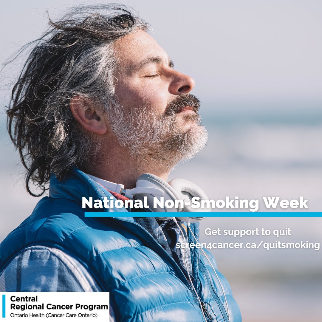 Screen4Cancer's tweet image. This week is national non-smoking week. 
Smoking is the leading cause of preventable death. It&apos;s never too late to quit!
Help is available screen4cancer.ca/quitsmoking

To see if you are eligible for free lung cancer screening please visit:
cancercareontario.ca/en/types-of-ca…