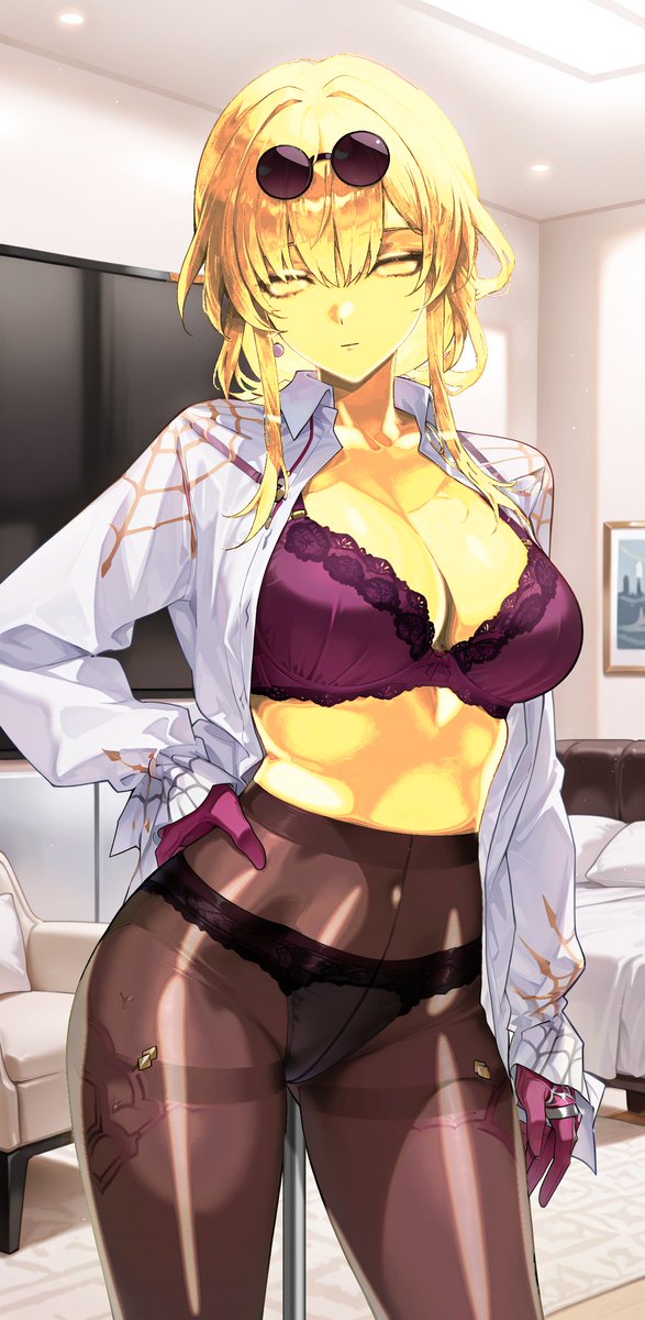 摸鱼了很长时间，最近电脑升级固态后狠狠滴打星穹铁道3.0，好久没见到卡妈了，久违的再见真好啊.JPG

原图来自于网络，我只是进行了PS处理，如冒犯，请私信  #人形化 #asfr #固め #マネキン化 #石化 #金化