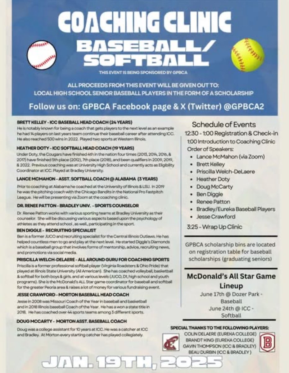 Greater Peoria Baseball Coaches Association tweet media