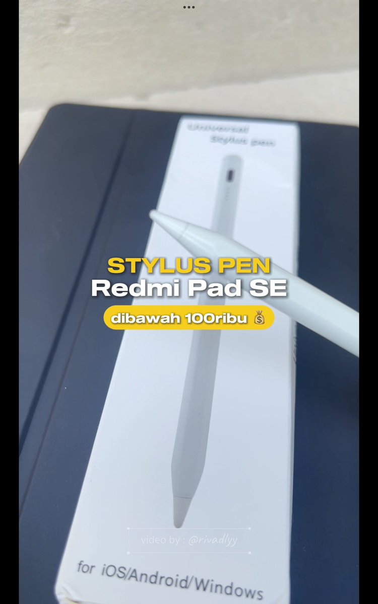 rivadlyy's tweet photo. Pembelian pertama di tahun 2025.
Universal Stylus Pen yang bentuknya niru Apple Pencil.

Ini bisa dipake untuk semua device layar sentuh ya, mau smartphone android, tab, iPhone juga bisa.

Yang terbaik, harganya dibawah 50rb.
Udah pake seminggu ini belum ada problem. https://t.co/p0tEV7dB3n