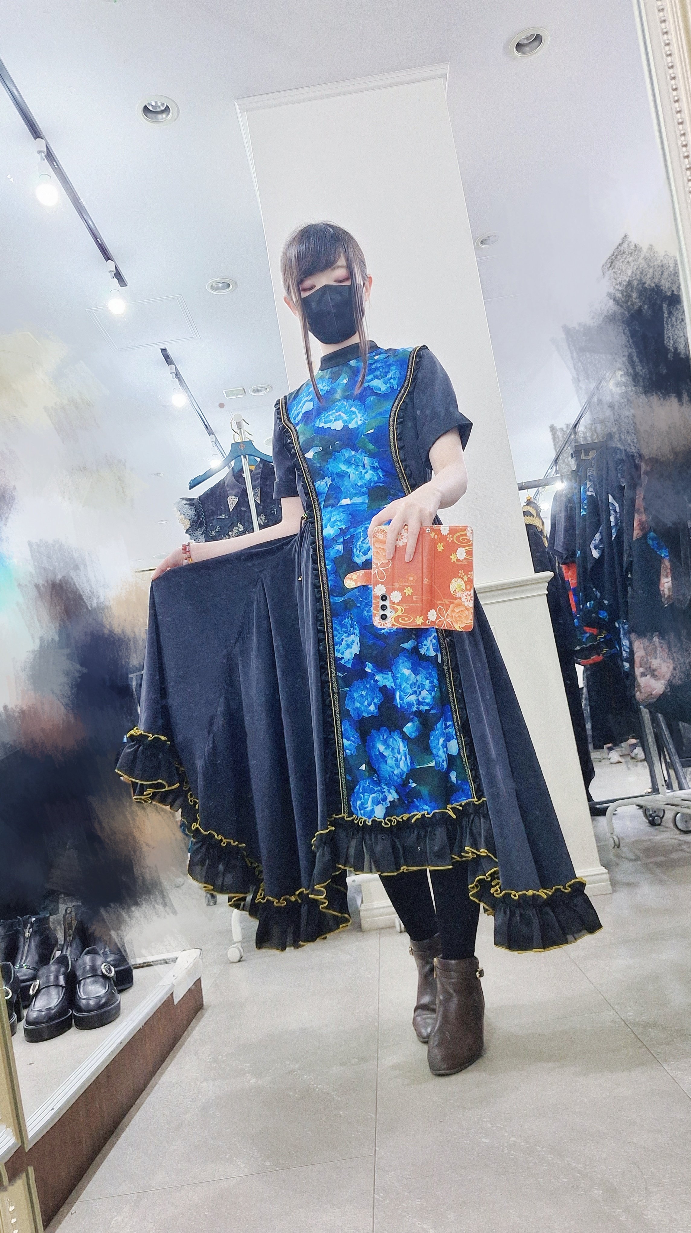 hazama 2025SS 過去を回顧し邂逅する断片のワンピース 青 hazama 2025ss 過去を回顧し邂逅する断片のワンピース青