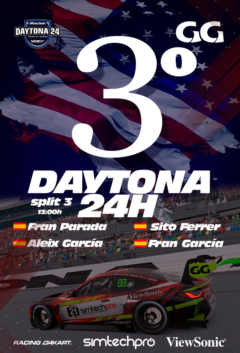 GGSimRacing's tweet image. 🥉 PODIUM 🥉
-
Riders: @Garcia97Fran @Parada_GT @SitoFerrer22 @Aleixgf22 
-
@Simtechpro @ViewSonicES