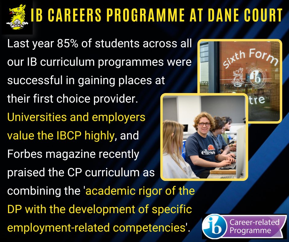Dane_Court_GS's tweet image. Interested in the IB careers programme as a sixth form pathway? Read on… ✨