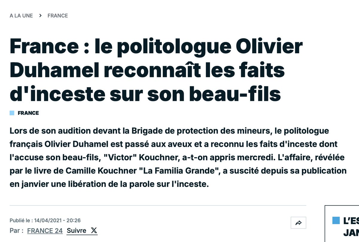 idrissaberkane's tweet photo. Donc Christine Ockrent aura davantage condamné Elon Musk à la télévision qu'Olivier Duhamel qui a reconnu ses relations incestueuses avec son propre beau-fils...

C'est tout pour moi. https://t.co/djuGO18bW7