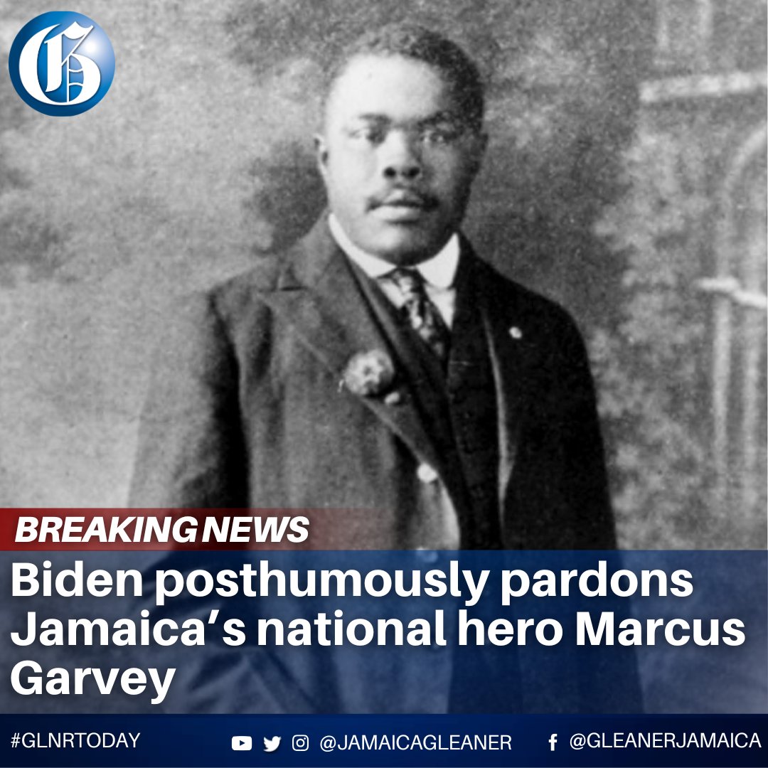 United States President Joe Biden has issued a posthumous pardon for Jamaica’s first National Hero, Marcus Mosiah Garvey, nearly 101 years after his 1923 conviction for mail fraud—a case long criticised for its racial and political overtones. #GLNRToday

📸: Contributed