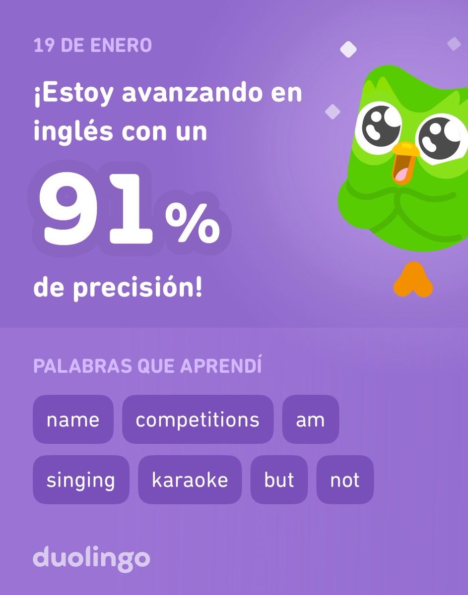 pedro91027810's tweet photo. ¡Estoy aprendiendo inglés en Duolingo! Es gratis, divertido y efectivo. https://t.co/4FIfZLmvSP