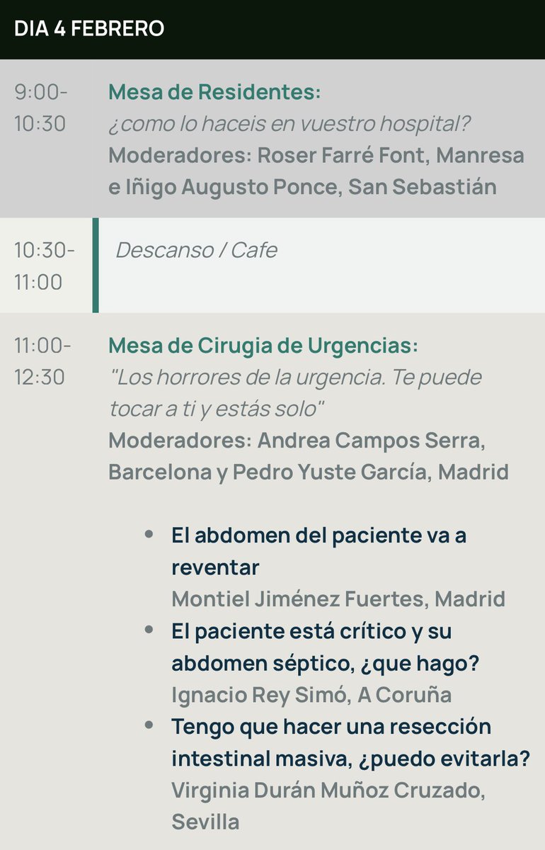 AECUrg (@stcuaec) on Twitter photo ¿No te has incrito aún a la Reunión?
Aún estás a tiempo‼️
Mira como empezamos la mañana el 4/02 🔝🙌
rntraumayurgenciasaec.com/sede/
<a href="/FelipePareja67/">Felipe Pareja 🇪🇸</a> <a href="/NisaFrancisca/">Francisca García-Moreno Nisa</a> <a href="/ireysimo/">Ignacio Rey Simó</a> <a href="/CiruUrgDonosti/">Cirugia Urgencias Donosti</a> <a href="/RFarr15/">R. Farré</a> <a href="/cirurgiaalthaia/">Cirurgia Althaia 🏥</a> <a href="/montieljf/">Montiel Jiménez, MD., PhD., FEBS EmSurg, FEBS HPB</a> <a href="/vir_dur/">Virginia Durán</a> <a href="/andreacamposMD/">Andrea Campos</a> <a href="/EnricoMarrano/">Enrico Marrano, MD</a> <a href="/Cxpararesidente/">Cirugía Para Residentes</a> ¿No te has incrito aún a la Reunión?
Aún estás a tiempo‼️
Mira como empezamos la mañana el 4/02 🔝🙌
rntraumayurgenciasaec.com/sede/
<a href="/FelipePareja67/">Felipe Pareja 🇪🇸</a> <a href="/NisaFrancisca/">Francisca García-Moreno Nisa</a> <a href="/ireysimo/">Ignacio Rey Simó</a> <a href="/CiruUrgDonosti/">Cirugia Urgencias Donosti</a> <a href="/RFarr15/">R. Farré</a> <a href="/cirurgiaalthaia/">Cirurgia Althaia 🏥</a> <a href="/montieljf/">Montiel Jiménez, MD., PhD., FEBS EmSurg, FEBS HPB</a> <a href="/vir_dur/">Virginia Durán</a> <a href="/andreacamposMD/">Andrea Campos</a> <a href="/EnricoMarrano/">Enrico Marrano, MD</a> <a href="/Cxpararesidente/">Cirugía Para Residentes</a>