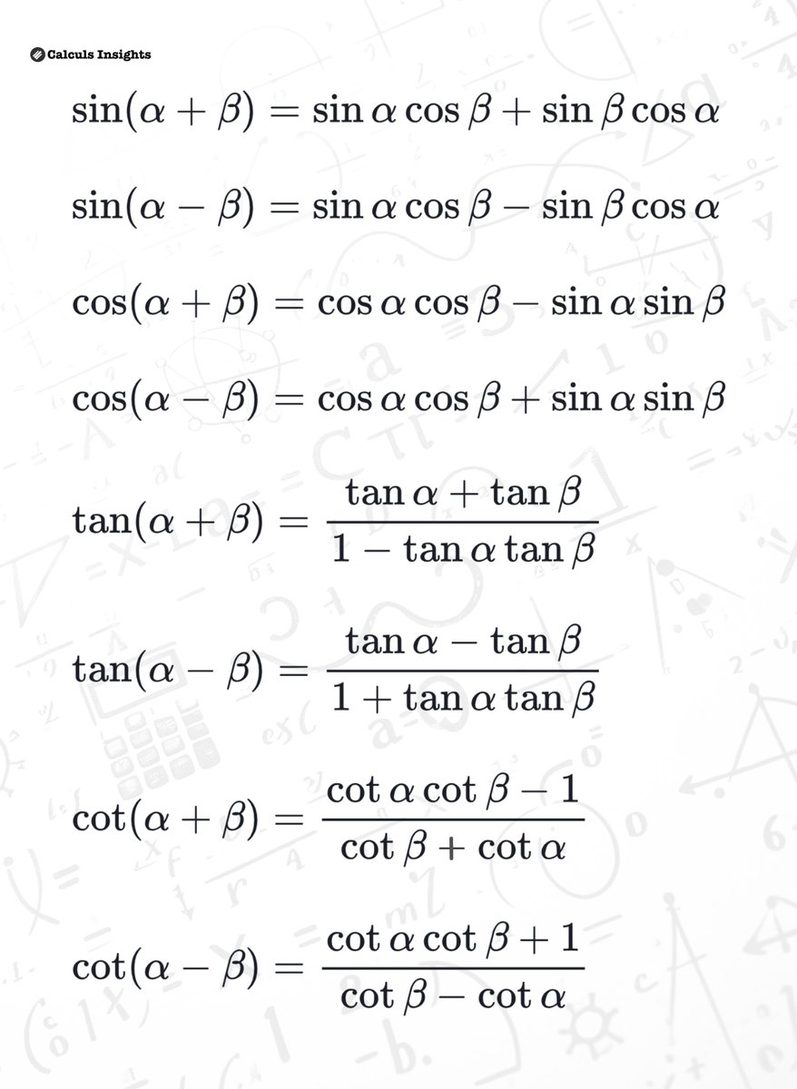 Trigonometric identities for sum and difference of angles...ᝰ.ᐟ