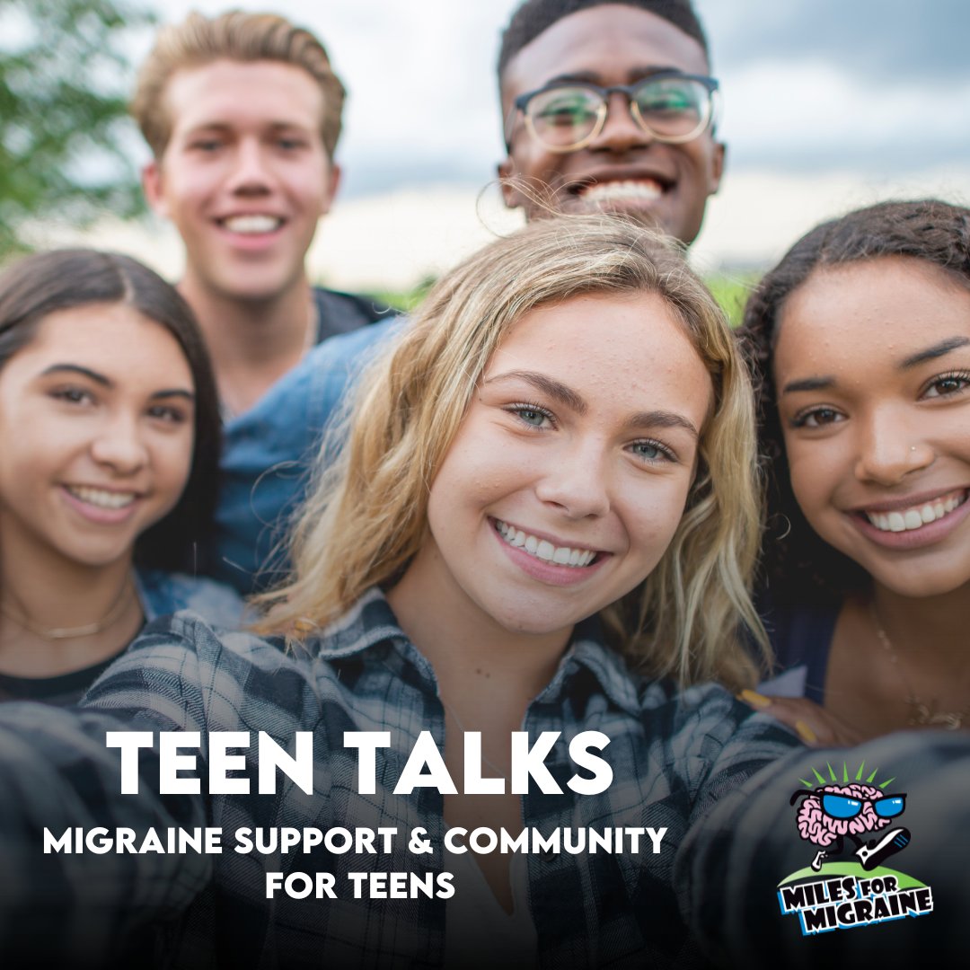 Teen Talks is designed to create a supportive and judgment-free environment where teens with migraine/headache can share their stories, experiences, struggles, and successes with peers. For teens aged 11-17, held online every Tuesday. 

Sign up/info: milesformigraine.org/family-program…