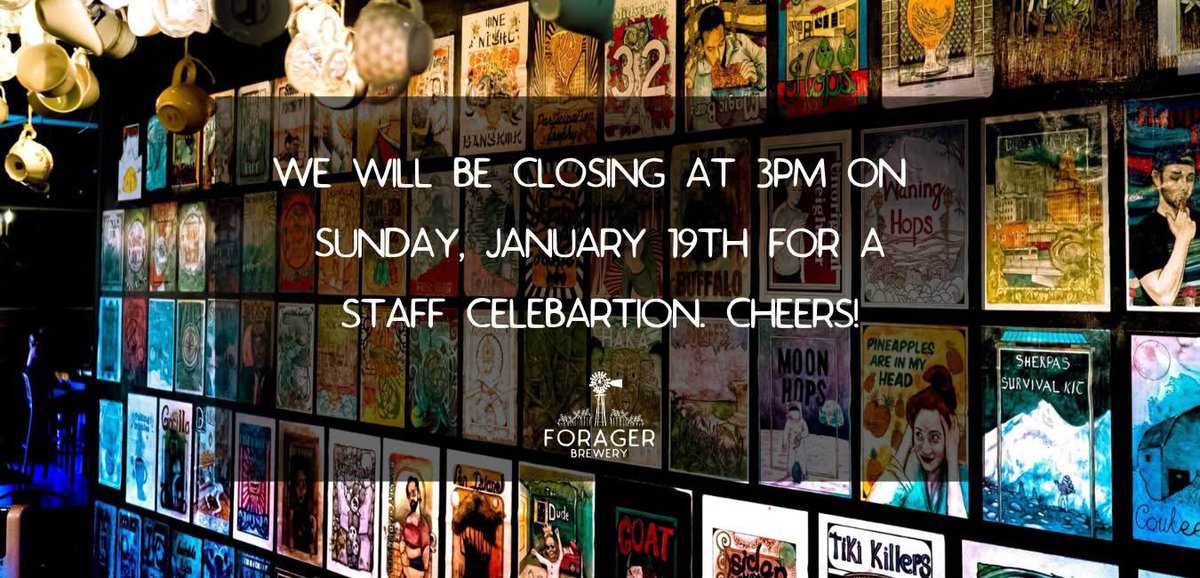 🚨 We are closing at 3pm today for our staff celebration so be sure to stop in before that! 🚨 #rochmn #foragerbrewery