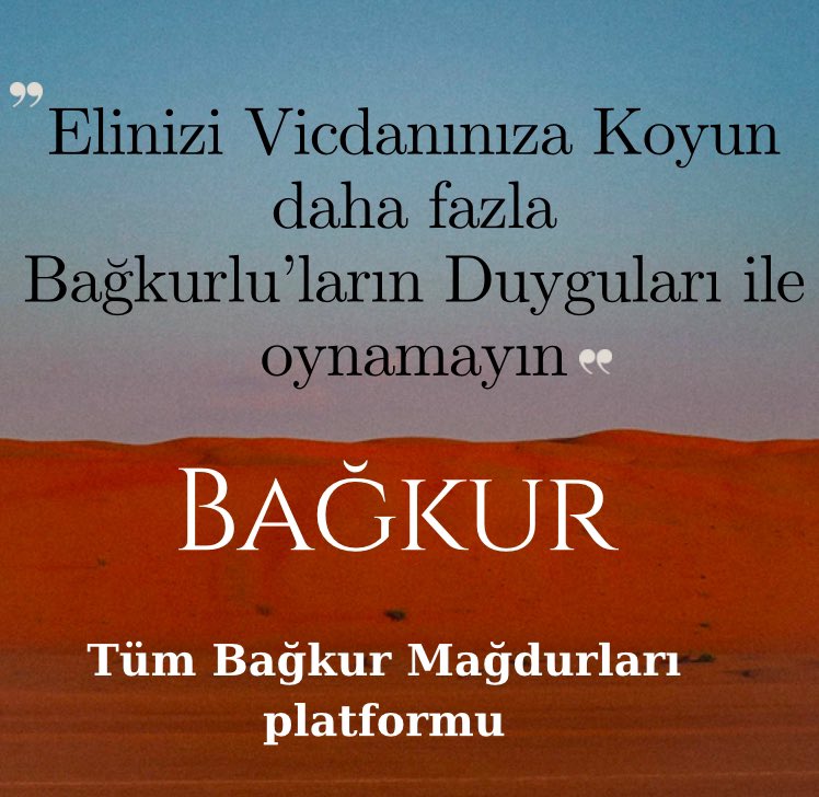 Bağkurlu ların 22 aydır duyguları ile oynu
yorsunuz ..!! El Vicdan ..!! Prim Eşitliği
Sözünüzü Tutunuz ..!! Adaletli bir İHYA 
çıkarınız ..!!

<a href="/RTErdogan/">Recep Tayyip Erdoğan</a>
<a href="/eczozgurozel/">Özgür Özel</a>  
<a href="/dbdevletbahceli/">Devlet Bahçeli</a>
<a href="/isikhanvedat/">Prof. Dr. Vedat Işıkhan</a> 
#Bagkur #Prim #İhya #Ciftci