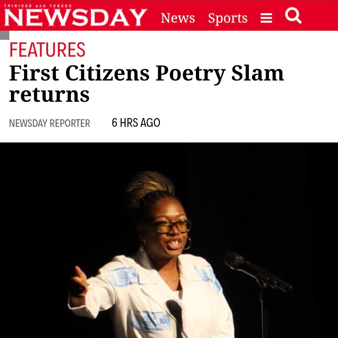 "Beyond the thrill of the competition, the <a href="/nationalslamtt/">First Citizens National Poetry Slam</a> has become a welcoming stage for artistic excellence, inspiring emerging spoken word artists and engaging a diverse, intergenerational audience."

newsday.co.tt/2025/01/19/fir… 
#bocas2025 #fcnps2025 <a href="/WePutYouFirst/">First Citizens</a>
<a href="/Newsday_TT/">T&T Newsday</a>
