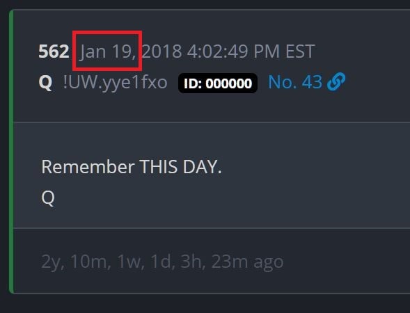 WETHEKINGDQMQ98's tweet photo. Remember THIS DAY. - Jan 19, 2021

562
Q https://t.co/BCBYGXf0jH