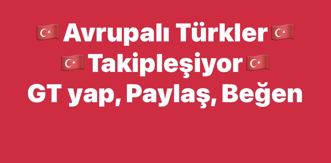 Avrupalı Türkler🇹🇷 Takipleşiyor!

Birlikte hesapları 10K çıkaralım. 🧿
GT veya 🇹🇷 yaz,
Paylaş veya Beğen.

Beni beğenmeyi unutmayın!