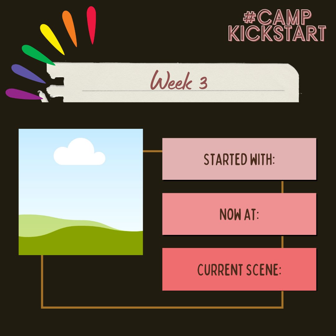 ss_scribbles's tweet photo. Congratulations on completing your third week of #CampKickstart! How have you fared this week? What progress have you made? What has been your favourite part of the writing process so far?

remember: we have templates to guide you along the way! https://t.co/o8aR2rfgBH https://t.co/jXwsDbaXsw