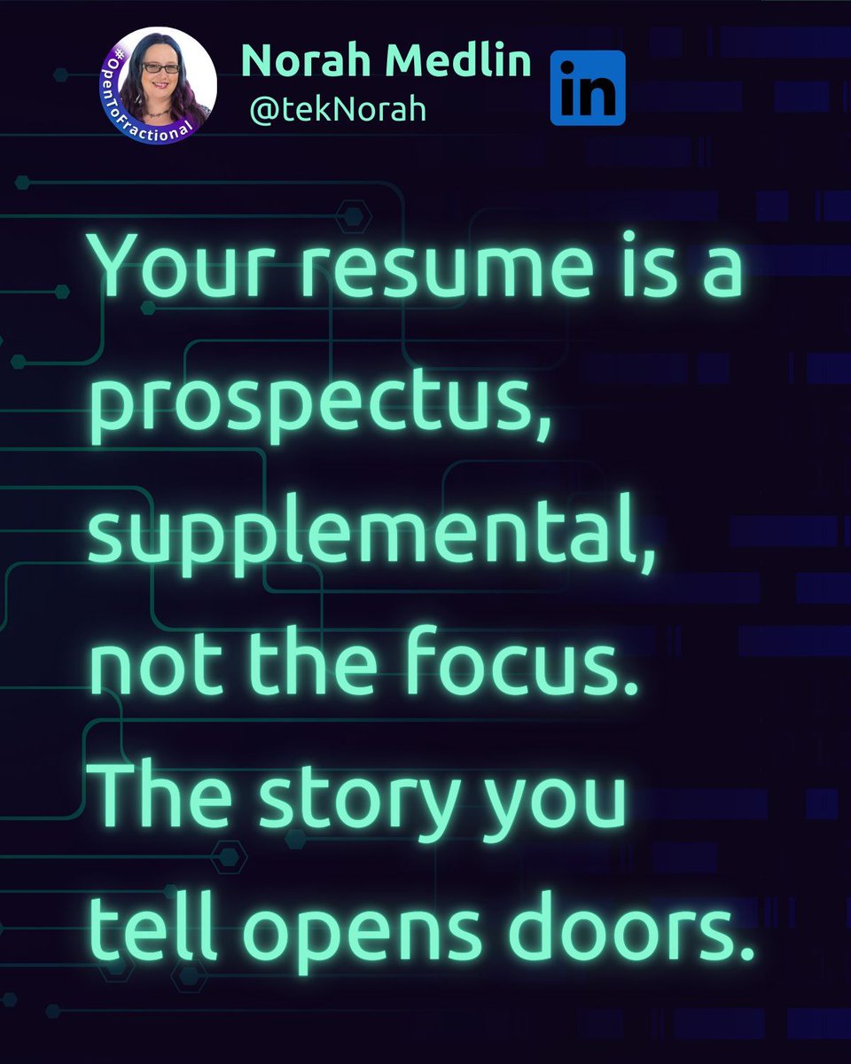 Resumes don’t land jobs—conversations do. Think of your resume as a prospectus: it supports your story, highlights your value, and shows your potential. But it’s the connections you build and the impact you share in discussions that truly open doors to new opportunities.