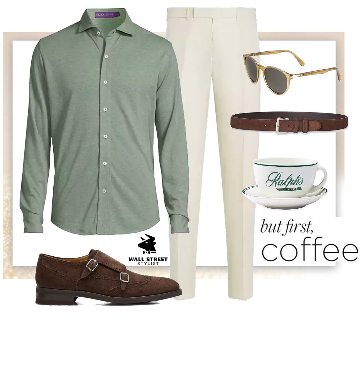 WallStStylist's tweet photo. Channeling Ralph Lauren to add a little sprezzatura into your wardrobe 🖤 If you haven’t checked out Ralph’s coffee on Madison it’s a must! You can step right into the Ralph Lauren lifestyle.  Shop the look here: https://t.co/ihAMbnnjtO #menswear #classicman https://t.co/Q5nHuXijag