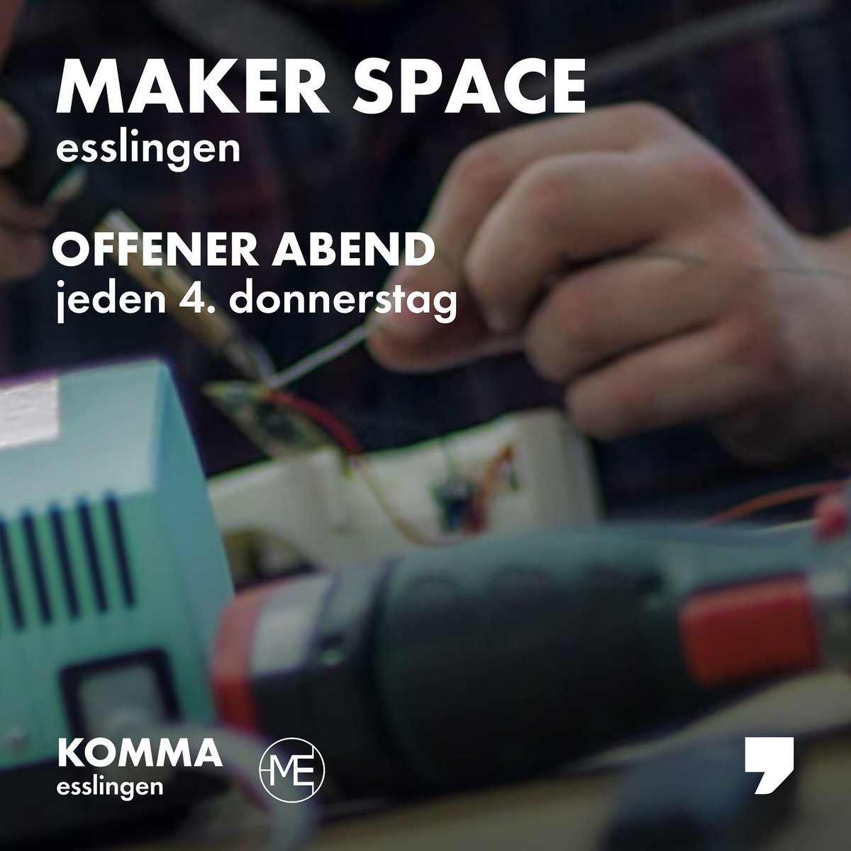 Makerspace Esslingen e.V. (@esslingenmaker) on Twitter photo Am 23.01. um 20:00 Uhr treffen wir uns zum offenen Abend im <a href="/kommaesslingen/">Komma Esslingen</a>.
Du bist an #Technik interessiert und möchtest den #Makerspace kennenlernen? Dann komme vorbei. Wir freuen uns auf dich!
Weitere Infos: makerspace-esslingen.de/pages/offener-… Am 23.01. um 20:00 Uhr treffen wir uns zum offenen Abend im <a href="/kommaesslingen/">Komma Esslingen</a>.
Du bist an #Technik interessiert und möchtest den #Makerspace kennenlernen? Dann komme vorbei. Wir freuen uns auf dich!
Weitere Infos: makerspace-esslingen.de/pages/offener-…