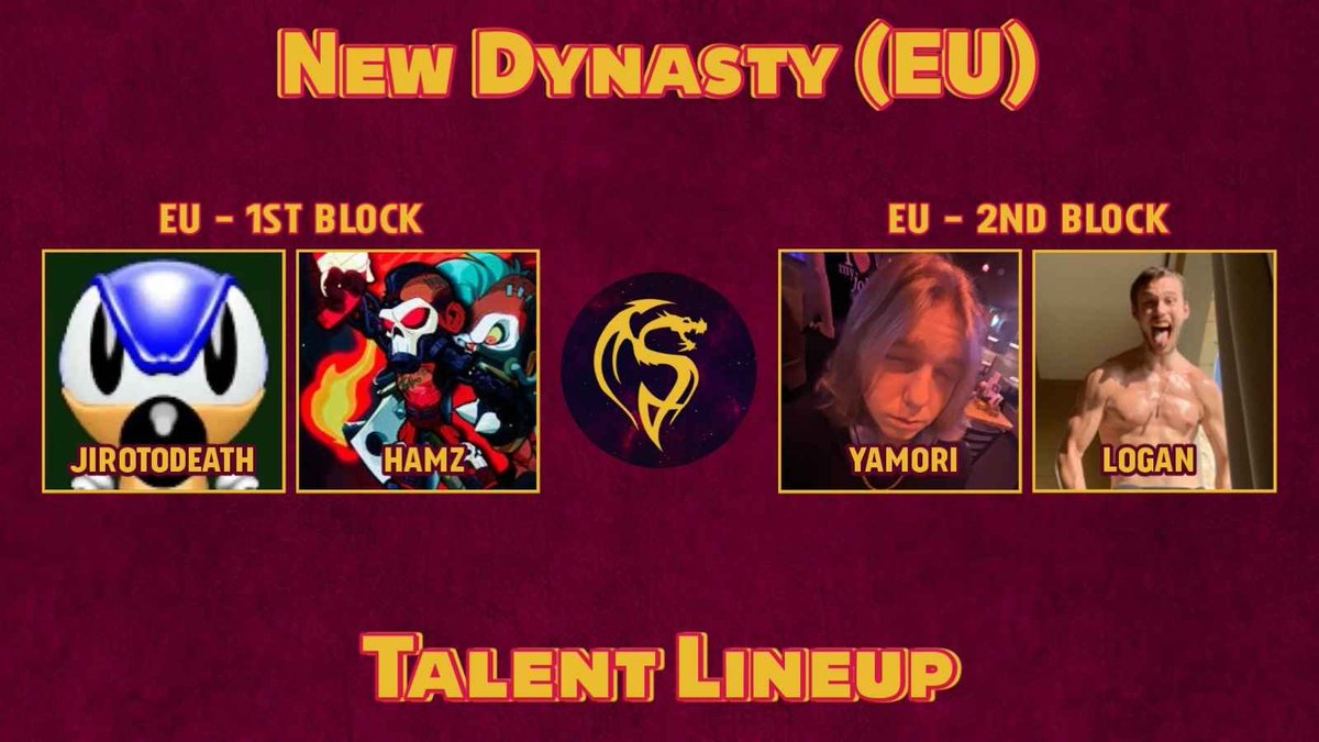 👑𝐍𝐞𝐰 𝐃𝐲𝐧𝐚𝐬𝐭𝐲 (𝐄𝐔): 𝐓𝐚𝐥𝐞𝐧𝐭 𝐋𝐢𝐧𝐞𝐮𝐩👑
Stream Info:
🗓️Sunday, Jan. 19th
🕕~6:00pm CET

Tune into the Top 8 stream for some exciting European matches and also for a special announcement!!!
🔗twitch.tv/spirit_realm_
#bhesports #tournaments #BrawlhallaCommunity