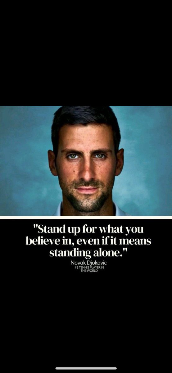 In a world where famous athletes and celebrities are afraid to publicly speak their mind for fear of losing sponsors or upsetting anyone, it's so refreshing that we have someone like <a href="/DjokerNole/">Novak Djokovic</a> who will never compromise his principles, integrity and morals.

A true inspiration.