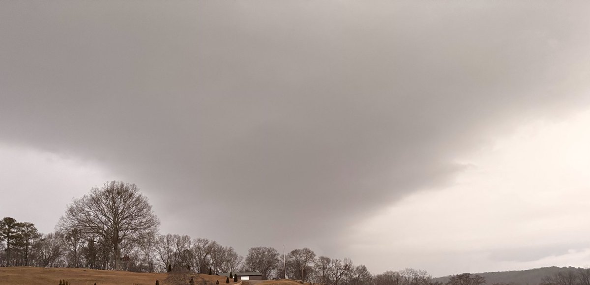 Ross1978's tweet photo. @spann @weswyattweather Here’s a little break from winter weather and a reminder that our peak tornado season will be here before we know it. Tornado look a like over Oxford last evening. #alwx https://t.co/tPdAbBQCUm