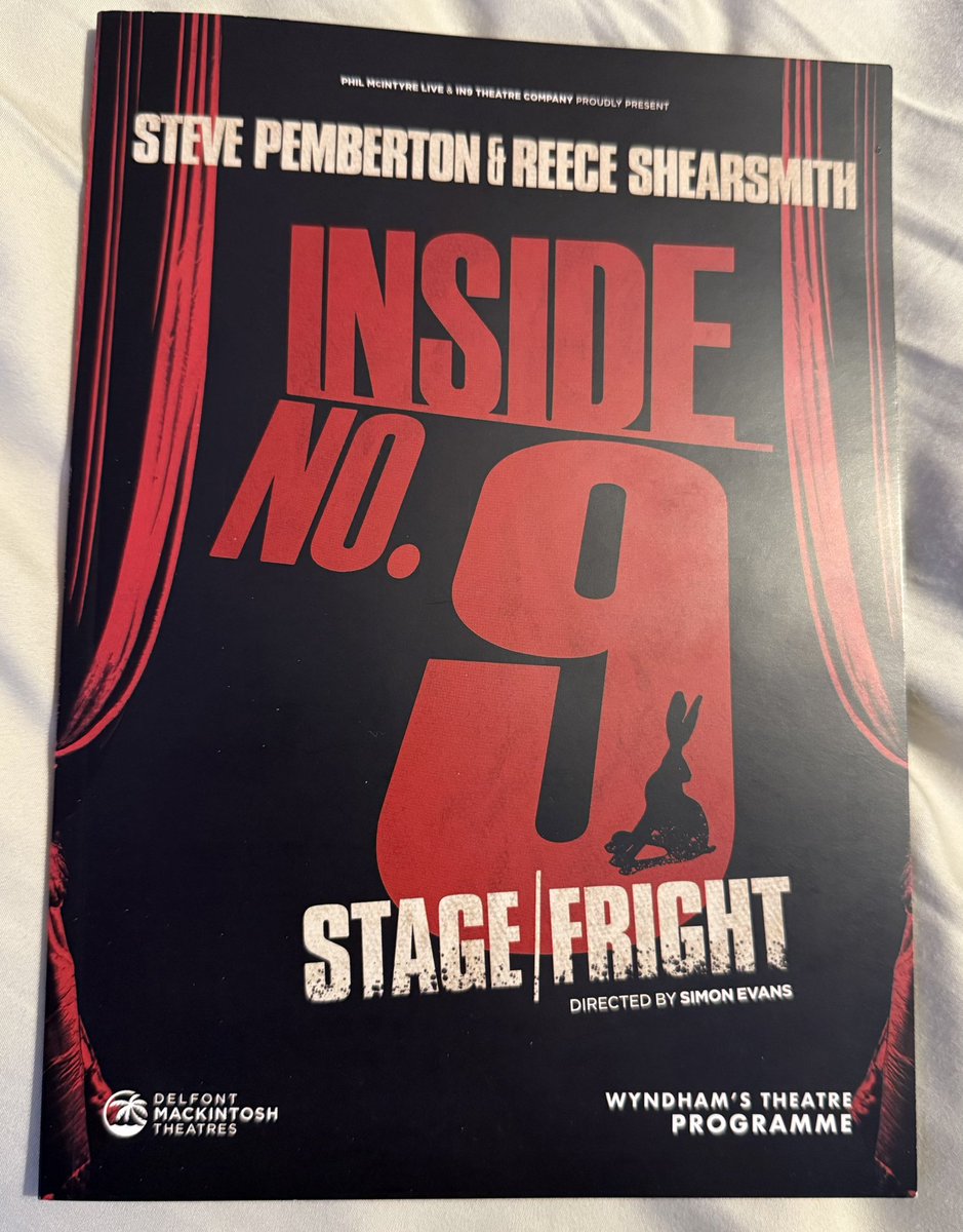 If you’re lucky enough to have got tickets for Inside No.9 Stage/Fright  at Wyndham’s Theatre you’re in for a treat. It was everything that you want &amp; more. With some genuine scares. No spoilers no pictures but there’s a cool poster on the merch stand. #InsideNo9 <a href="/DMTWestEnd/">Delfont Mackintosh Theatres</a>