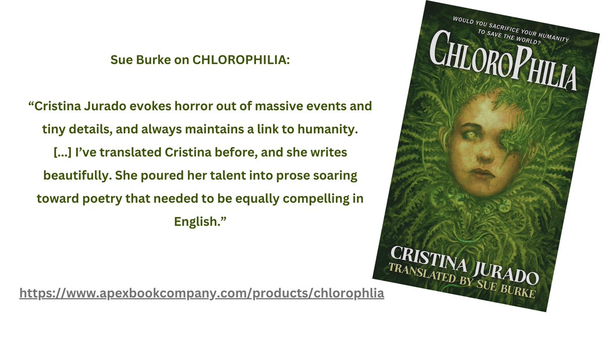 As a foreign author, the chances of breaking through the English market are slim. That's why I'm indebted to my publisher <a href="/ApexBookCompany/">Apex Publications</a> but specially to my translator  <a href="/SueBurkeSpain/">Sue Burke</a> for her endless support to my work.
#scifi #horror