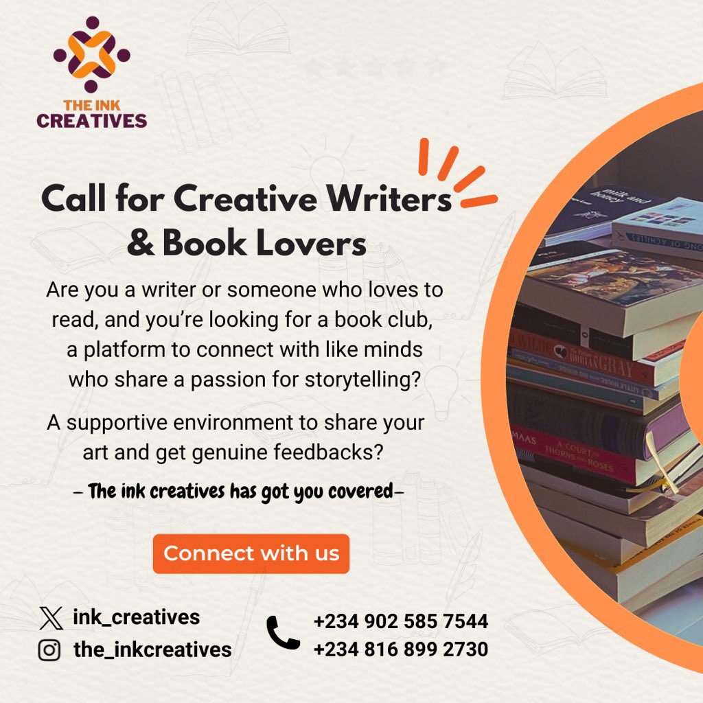 Ink_creatives's tweet photo. Join us today
#booklovers #writers #bookclub #writersclub #WritingCommunity 

https://t.co/KEsAoOnIJg https://t.co/9eA6U6KMJU