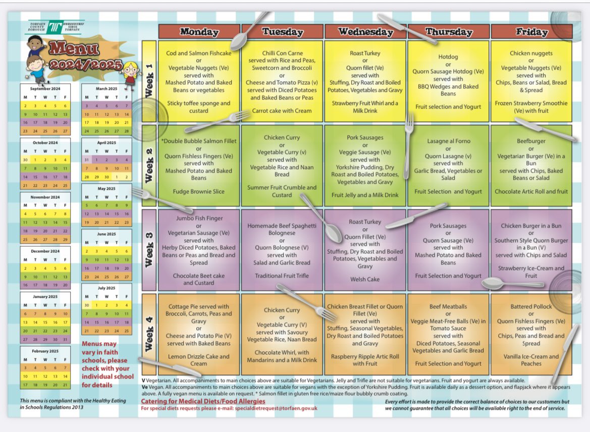 Dyma’r fwydlen ginio ar gyfer yr wythnos. Wythnos 2. 

torfaen.gov.uk/cy/Related-Doc…

Here is this week’s lunch menu. Week 2. 

torfaen.gov.uk/en/Related-Doc…

Diolch.  🥒 🍓 🥦