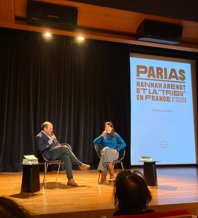 Fantastiques conférences au <a href="/mahjparis/">mahJ</a> cet après midi,
‘Juifs en France face au nazisme. Intellectuels et artistes, d'Arendt à Freundlich’.
En présence d’Annette Becker, auteure de l'ouvrage ‘Des Juifs trahis par leur France, 1939-1944’ (<a href="/Gallimard/">Gallimard</a>), et de Marina Touilliez,