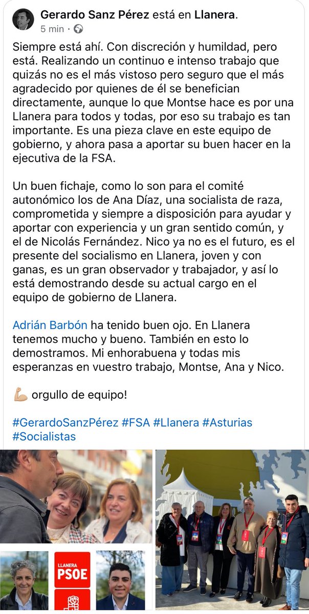 PSOELlanera's tweet photo. 💯Con ganas, reforzando el proyecto de la @FSA_PSOE y con energía 

Así salimos de este 34º de la @FSA_PSOE 

@AdrianBarbon 🌹🌹❤️ https://t.co/XPRo8J81v3