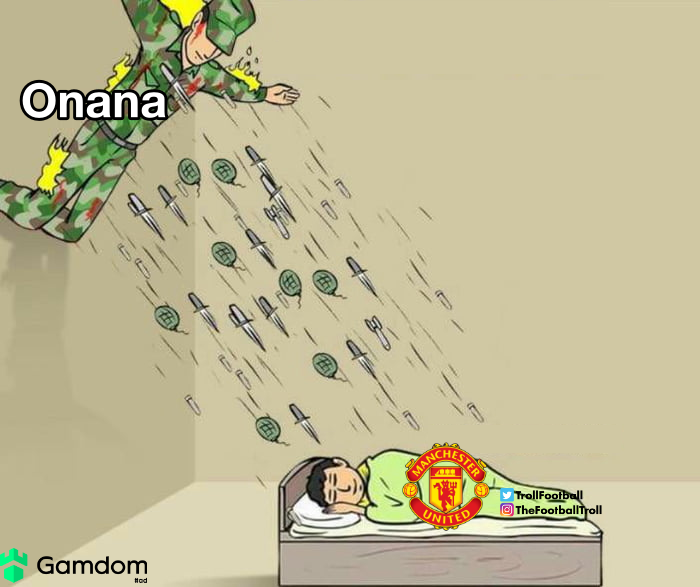 TrollFootball's tweet photo. Onana at Man United https://t.co/aJd1ul326i