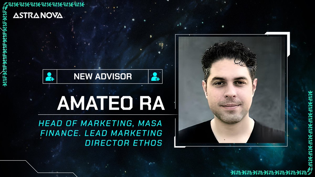 Astra__Nova's tweet image. Advisor Announcement! ✨
We’re thrilled to welcome Amateo Ra, Head of Marketing at Masa Finance, to Astra Nova as our newest advisor! 🚀
Amateo is a serial entrepreneur, blockchain enthusiast, and AI visionary.
He’ll play a key role in refining our market strategy,…