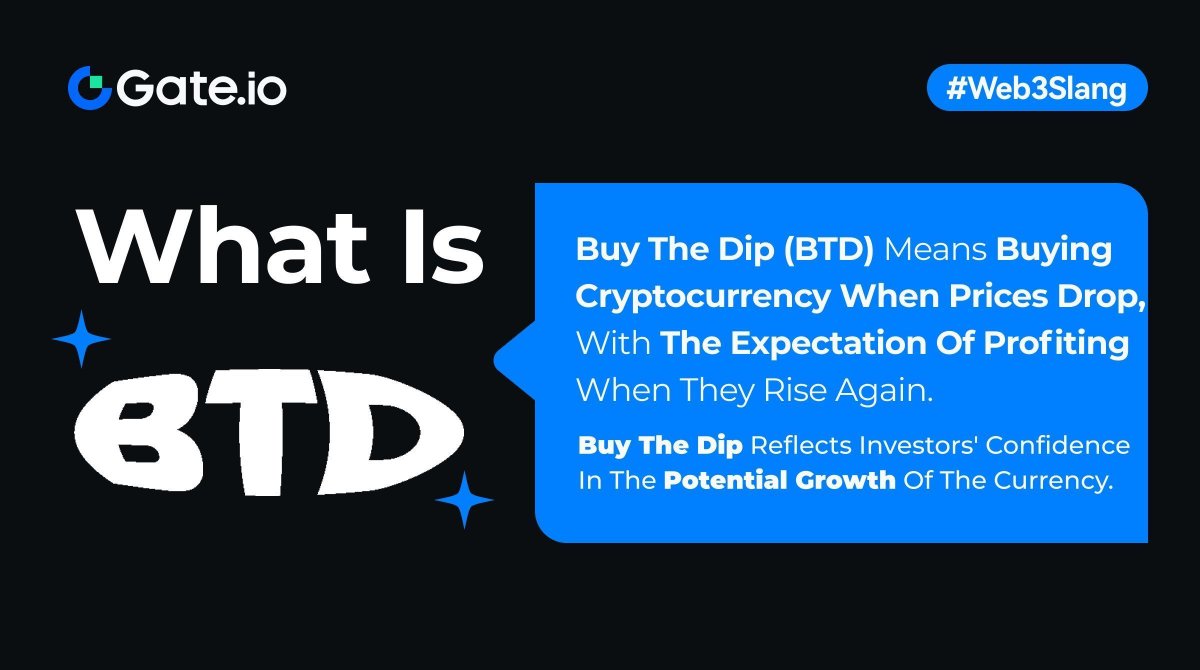 What is #BTD? 🧐 Buy the dip means buying #crypto when prices drop, with  the expect of profiting in the future. You recently bought the dip with  $_____🤑 #Web3Slang