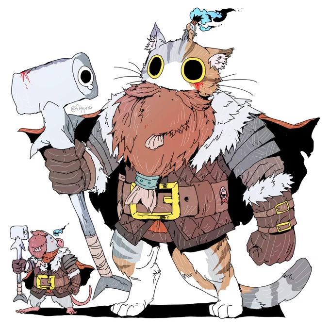 Dwarf catwith beard?#characterdesign 