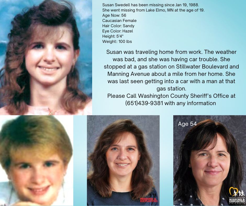 MissingChildMN's tweet photo. Please remember Susan and her family today. Missing since 1988. https://t.co/qEJpR4Zpa1
