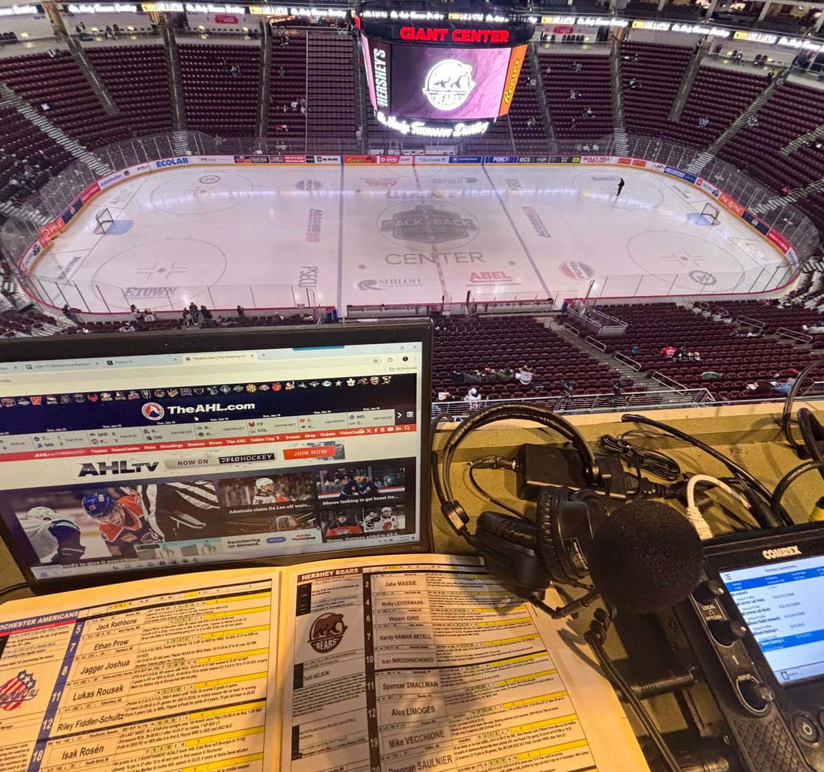 Oldest AHL rivalry today from Hershey as the Amerks come to town. Heavy snow outside, be safe if you’re coming to the game. If not, we’re on <a href="/fox43/">WPMT FOX43</a>.2 today as <a href="/Mitchy1_0/">Garrett Mitchell</a>, <a href="/ToddFox43/">Todd Sadowski</a>, and I have the call!