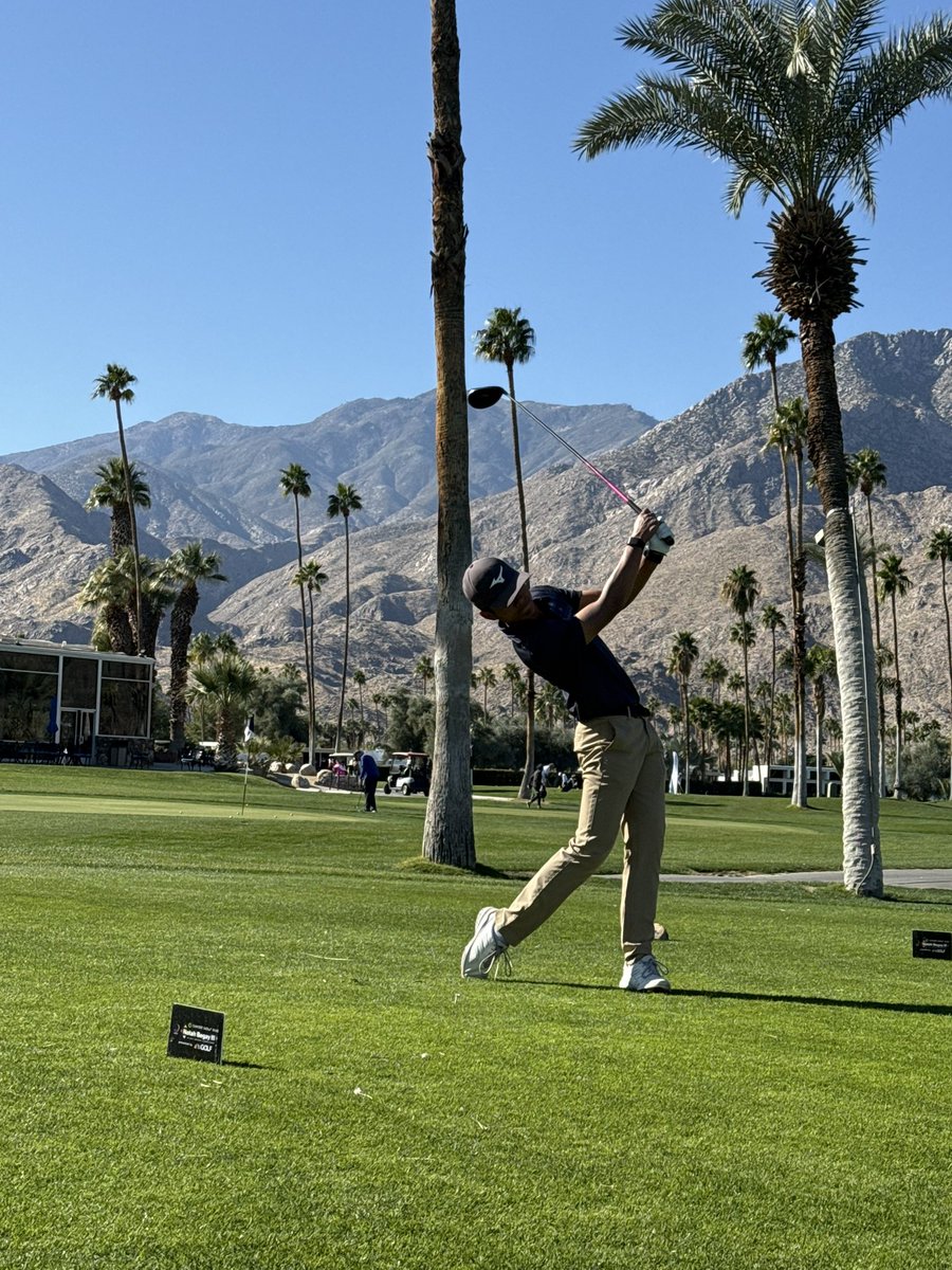 nb3jgnc's tweet image. Great swings here in Palm Springs for the 2nd Annual West Coast Invitational! The leaders have a few holes left to see who will be heading to the National Championship on @golfchannel! #jgnc #invitational