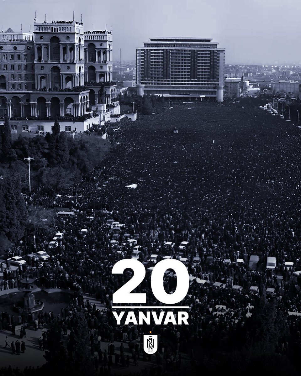 Müstəqilliyimizin təməli damarlarımızdan axan qan, o qanın suladığı torpaqlardır. Qanlı Yanvarın 35-ci dönümündə Şəhidlərimizin ruhu şad olsun. 
Ulu Öndər MƏMMƏD ƏMİN RƏSULZADƏNİN dediyi kimi,
Bir Kərə Yüksələn Bayraq Bir Daha Enməz!!! 🇦🇿🇦🇿🇦🇿