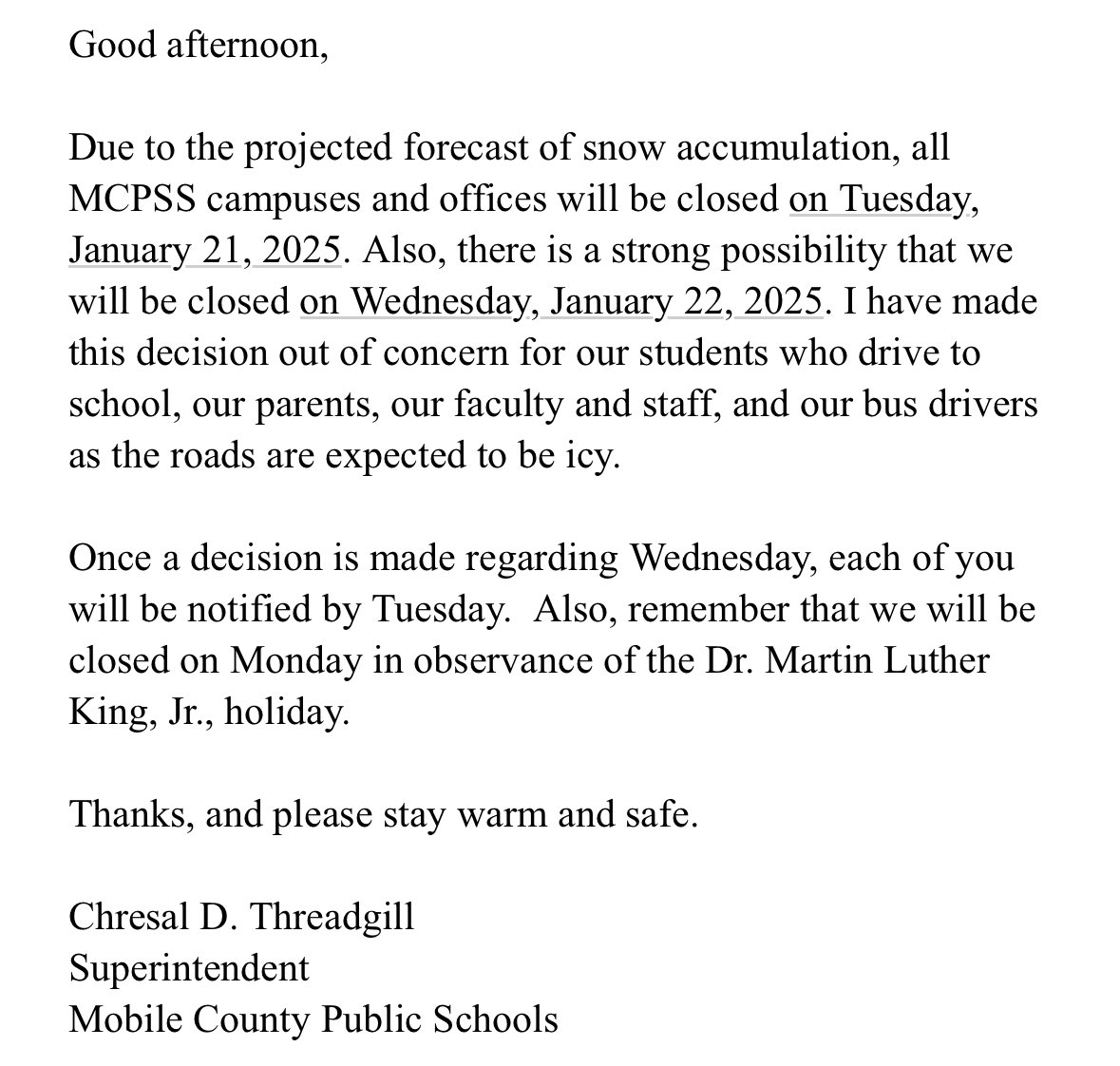 Weather update for <a href="/MobilePublicSch/">MobilePublicSchools</a>