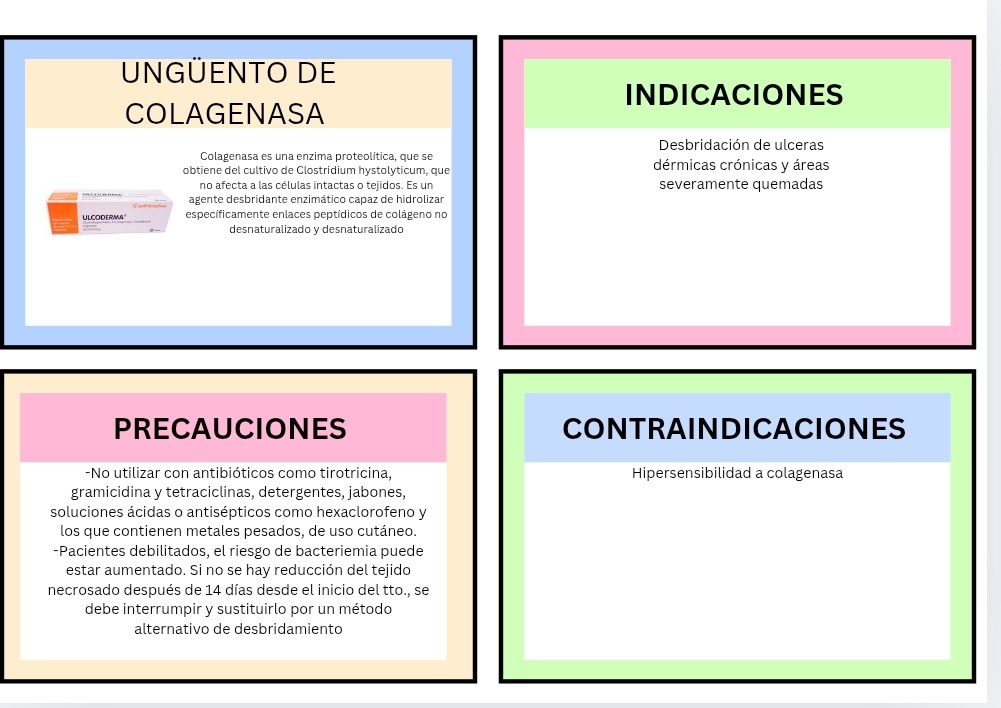 utc_mxli's tweet photo. Uno de los ungüentos que se utilizan para utiliza para la debridacion de heridas es el ungüento de colágenasa en cual ayuda a un desbridamiento autolitico  y ayuda a la limpieza de la herida https://t.co/HJAfUsXos6