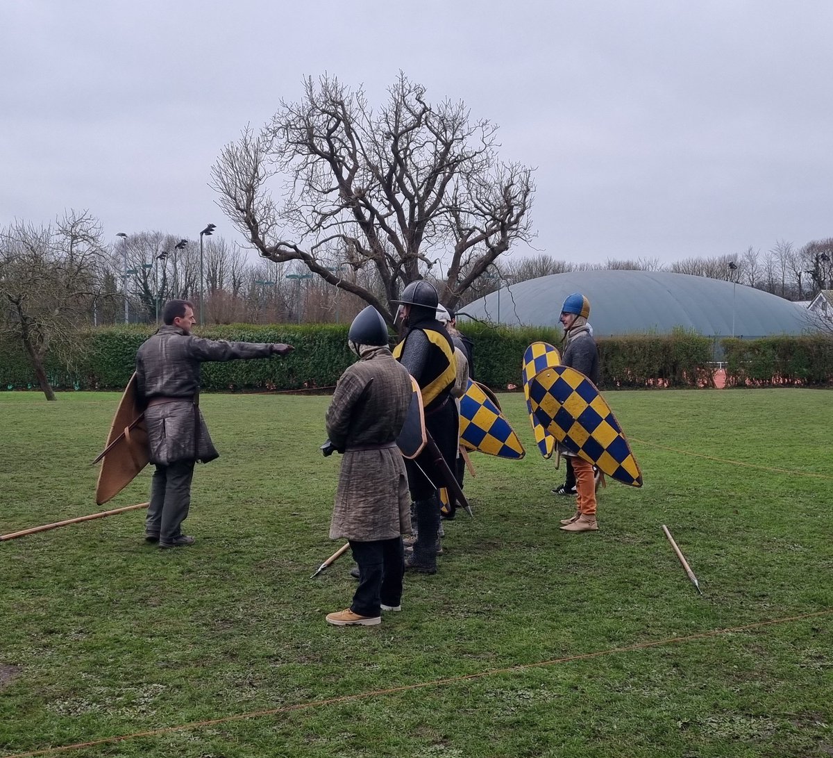 Knights in armour in training at Lewes Priory this afternoon...